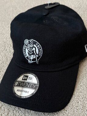 New Era Boston Celtics 9TWENTY Merino Wool Black Strapback Adjustable Hat NWT